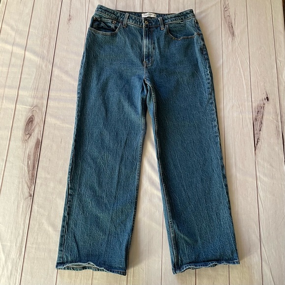 Abercrombie & Fitch The 90s Relaxed Jeans Women’s 32 | 14 R High Rise Curve Love - Picture 2 of 15
